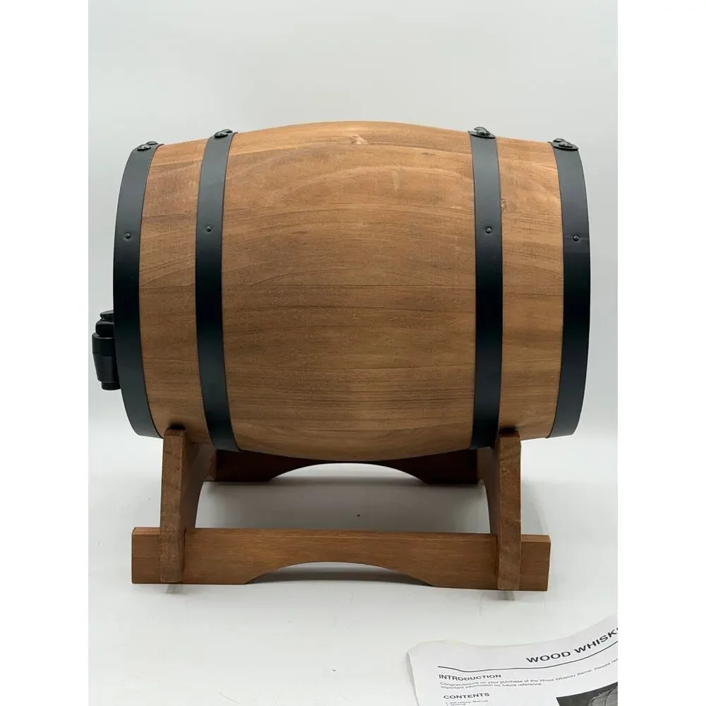 Heritage Collective Wooden Whiskey Barrel Beverage Dispenser with Stand